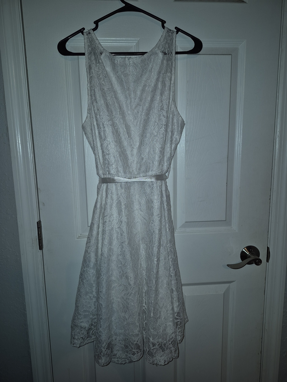 White Lace Fit-and-Flare Dress